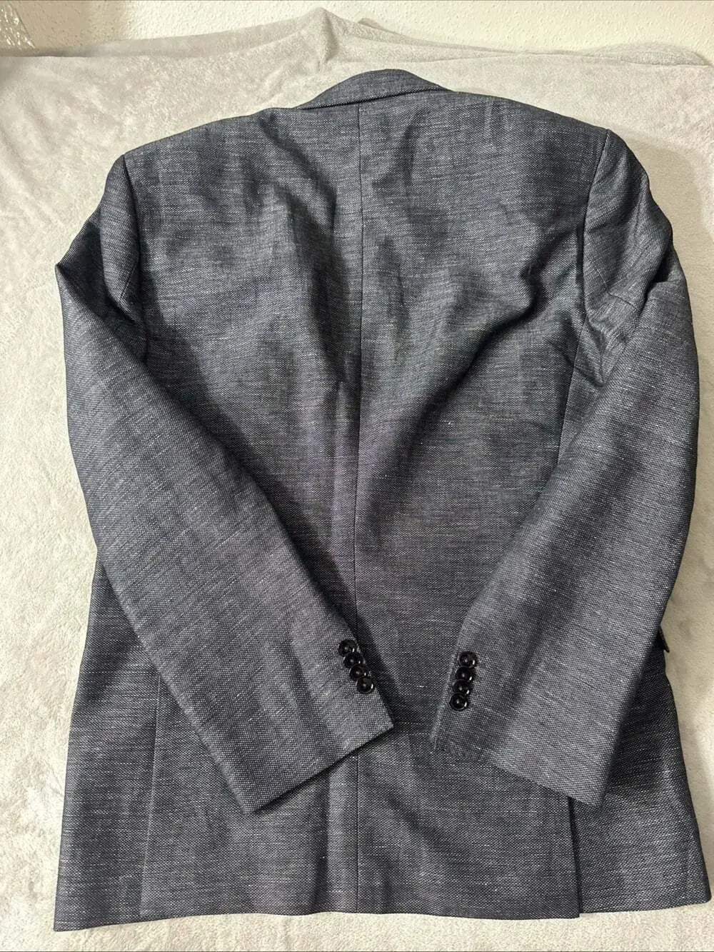 Hugo Boss Men’s Blazer 40R Black Cotton Linen Sport Coat Two Button